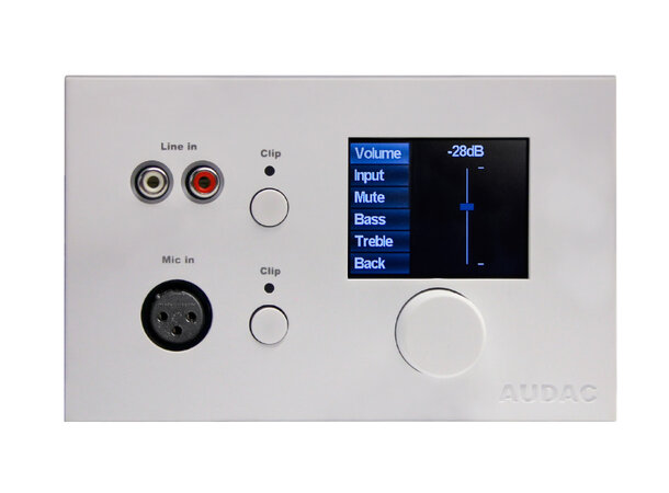 Audac MWX65, kontrollpanel for MTX, Hvit Veggpanelkontroller for MTX-serien